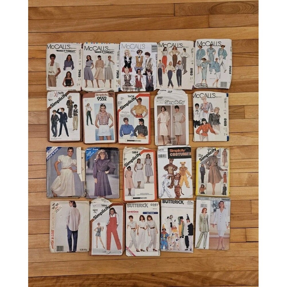 Vintage 1980s Sewing Patterns Lot of 20 Simplicity McCalls Butterick